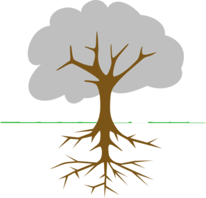 Tree clipart with roots
