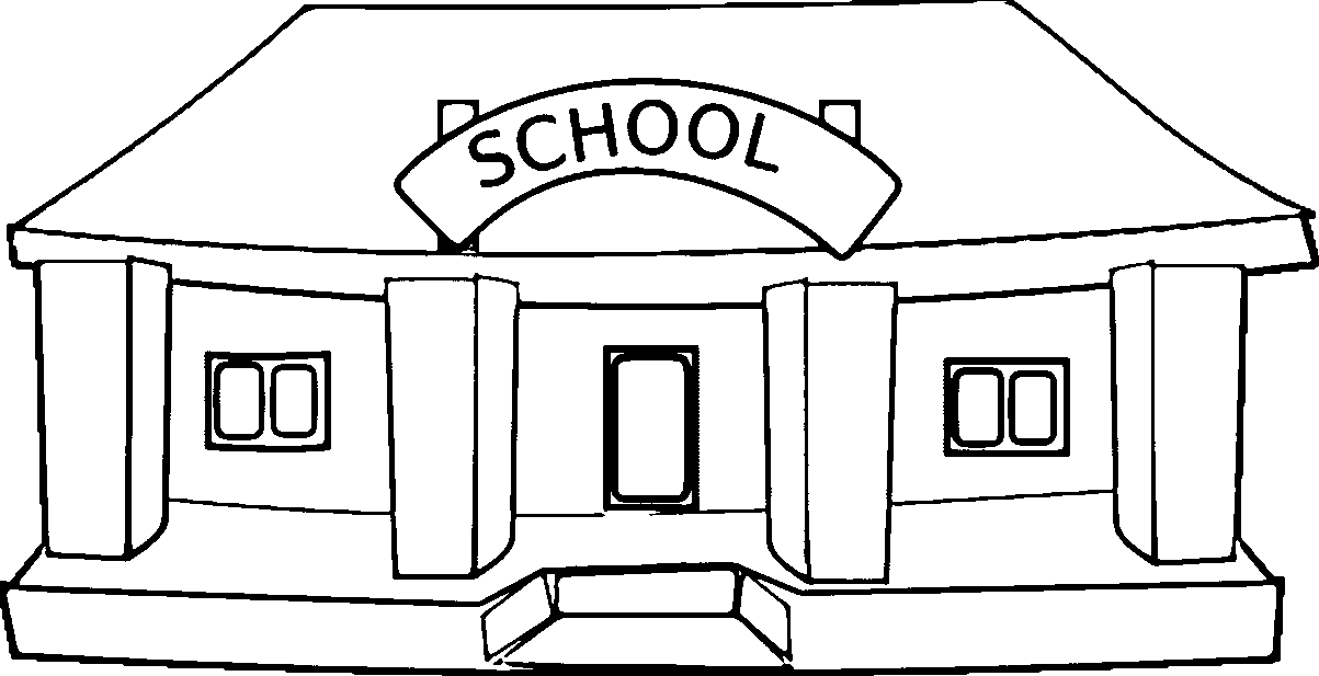 school house clip art black and white