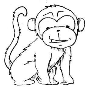 Monkey Clip Art Black And White