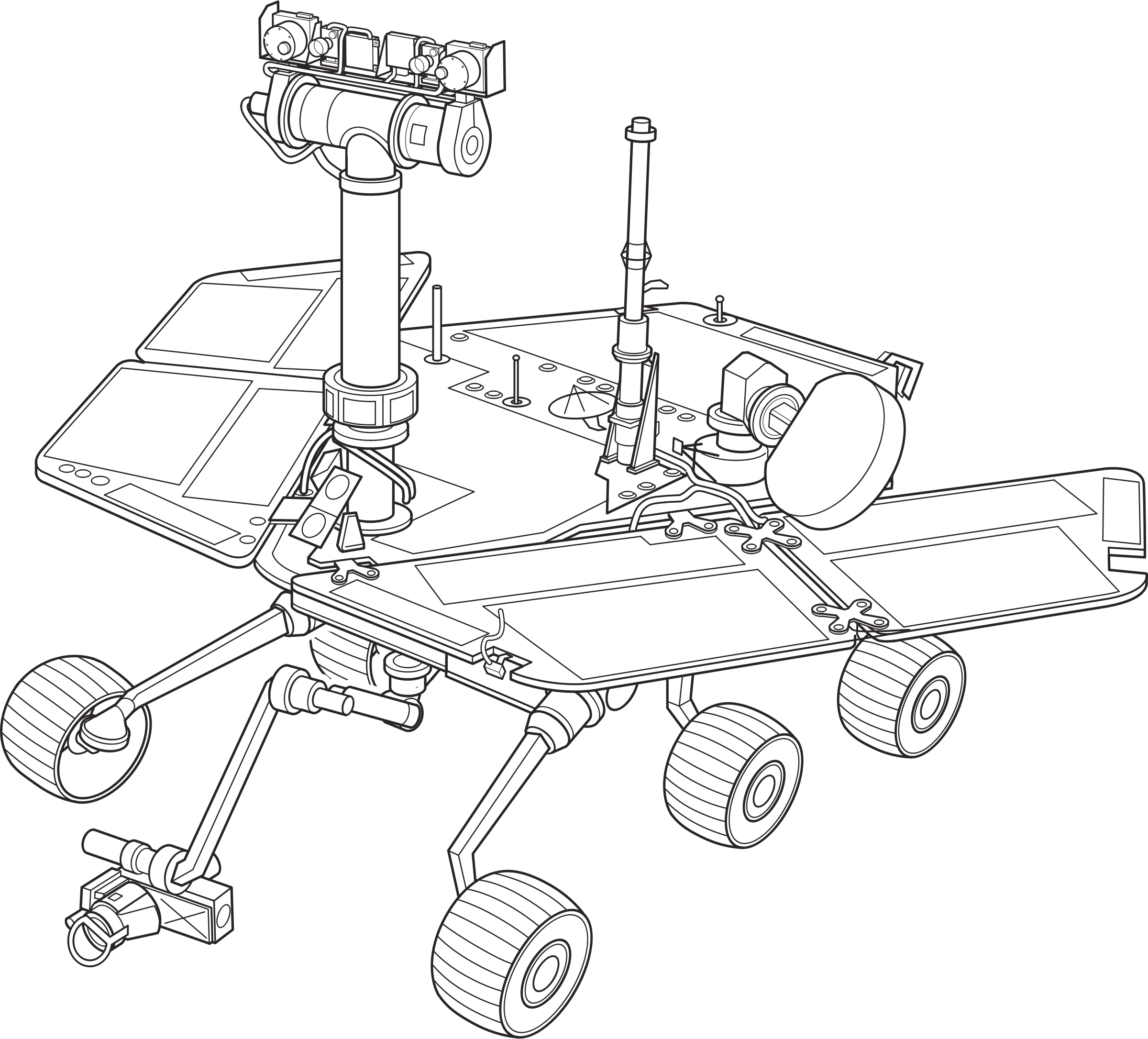 Mars Rover Outline Clipart