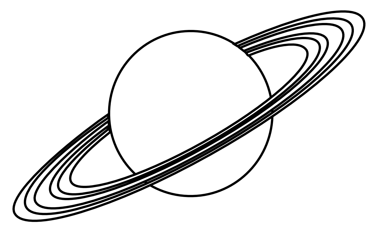 Clipart planets black and white