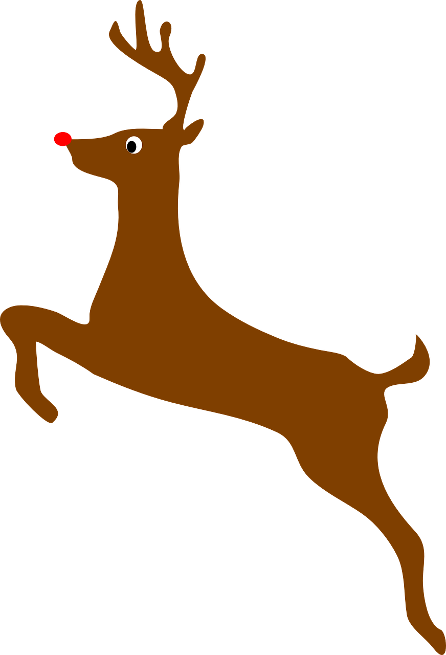 Silhouette profile clipart rudolph red nosed reindeer