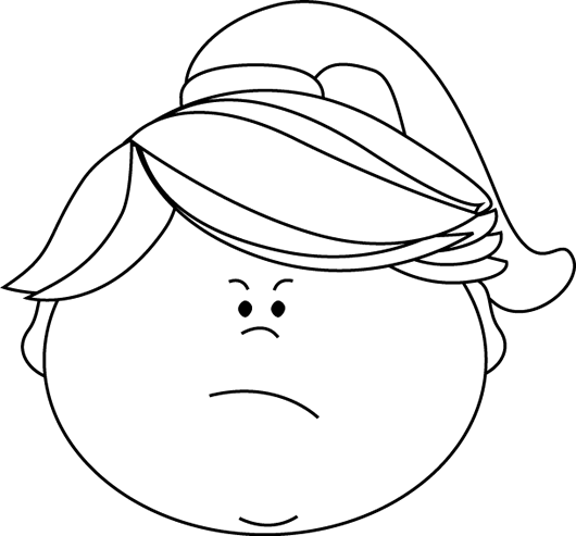 Angry Girl Clipart Black And White