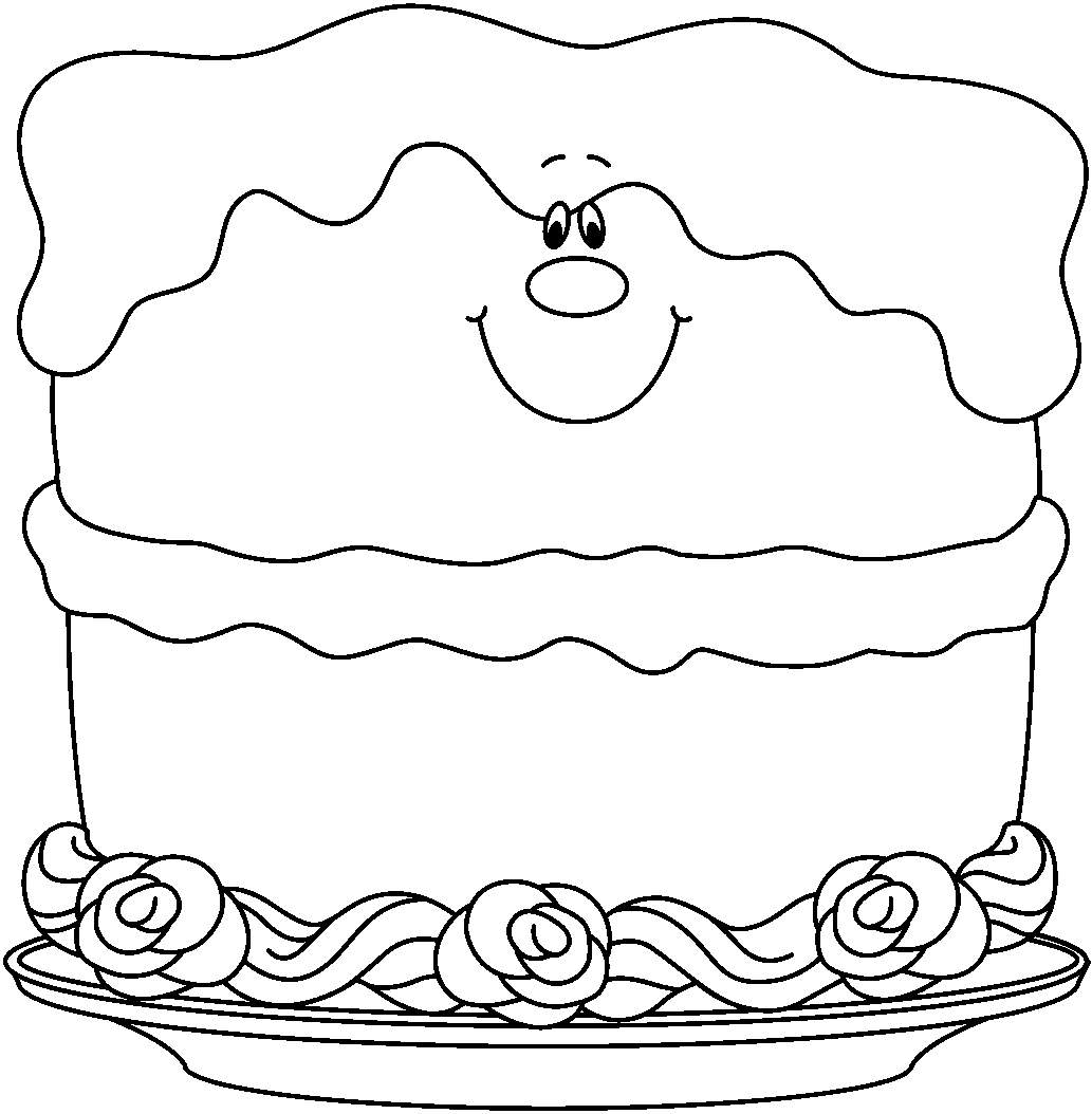 Раскраска торт для детей 3-4 лет