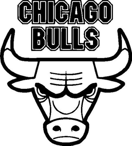 chicago bulls logo black and white