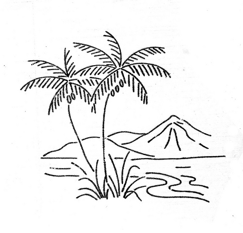 Tropical clipart black and white