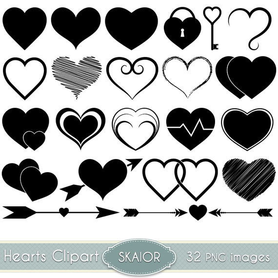 Hearts Clipart Vector Hearts Clip Art Heart Silhouette by skaior
