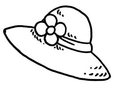Sun hat clipart black and white