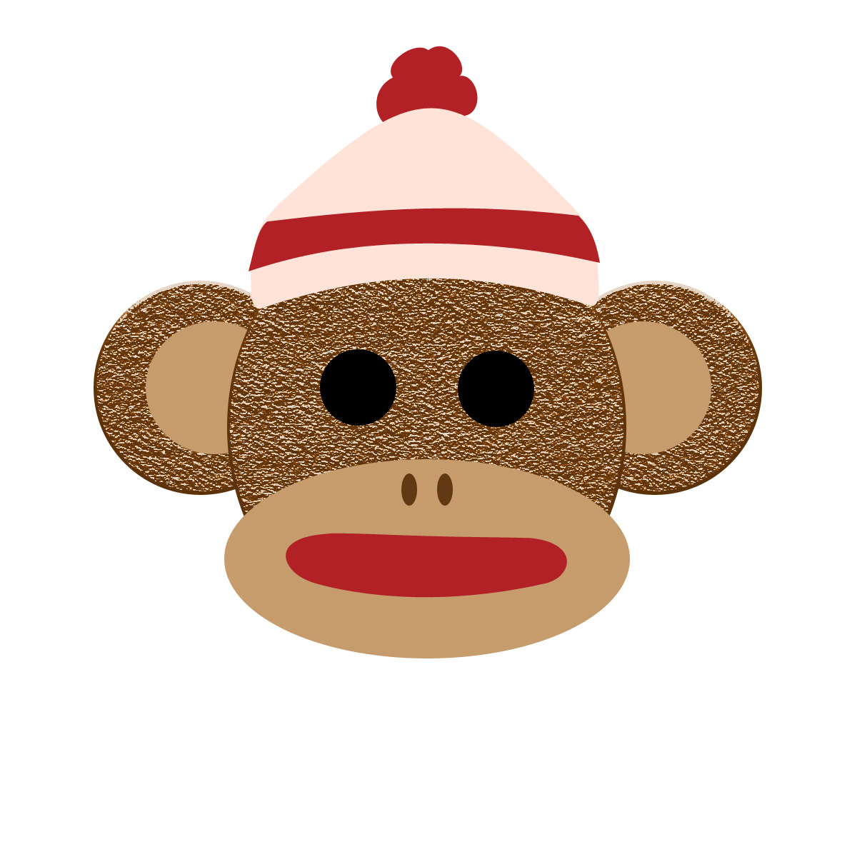 sock monkey face - Clip Art Library