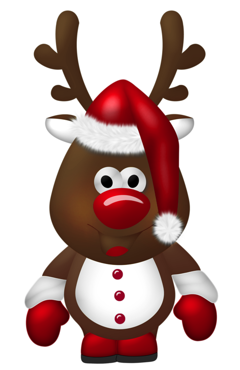 Cute Christmas Reindeer Transparent PNG Clipart