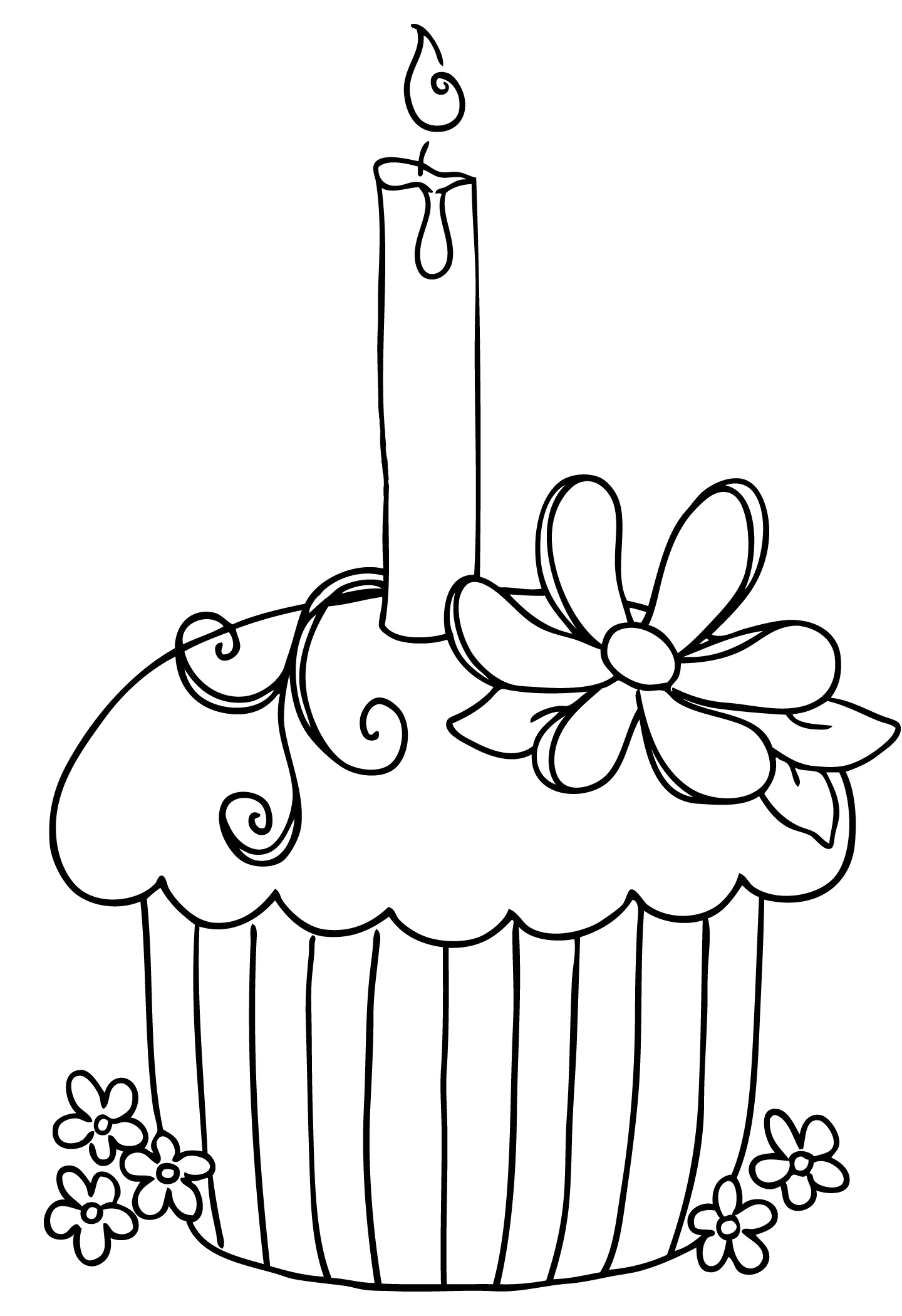 birthday clip art black and white png