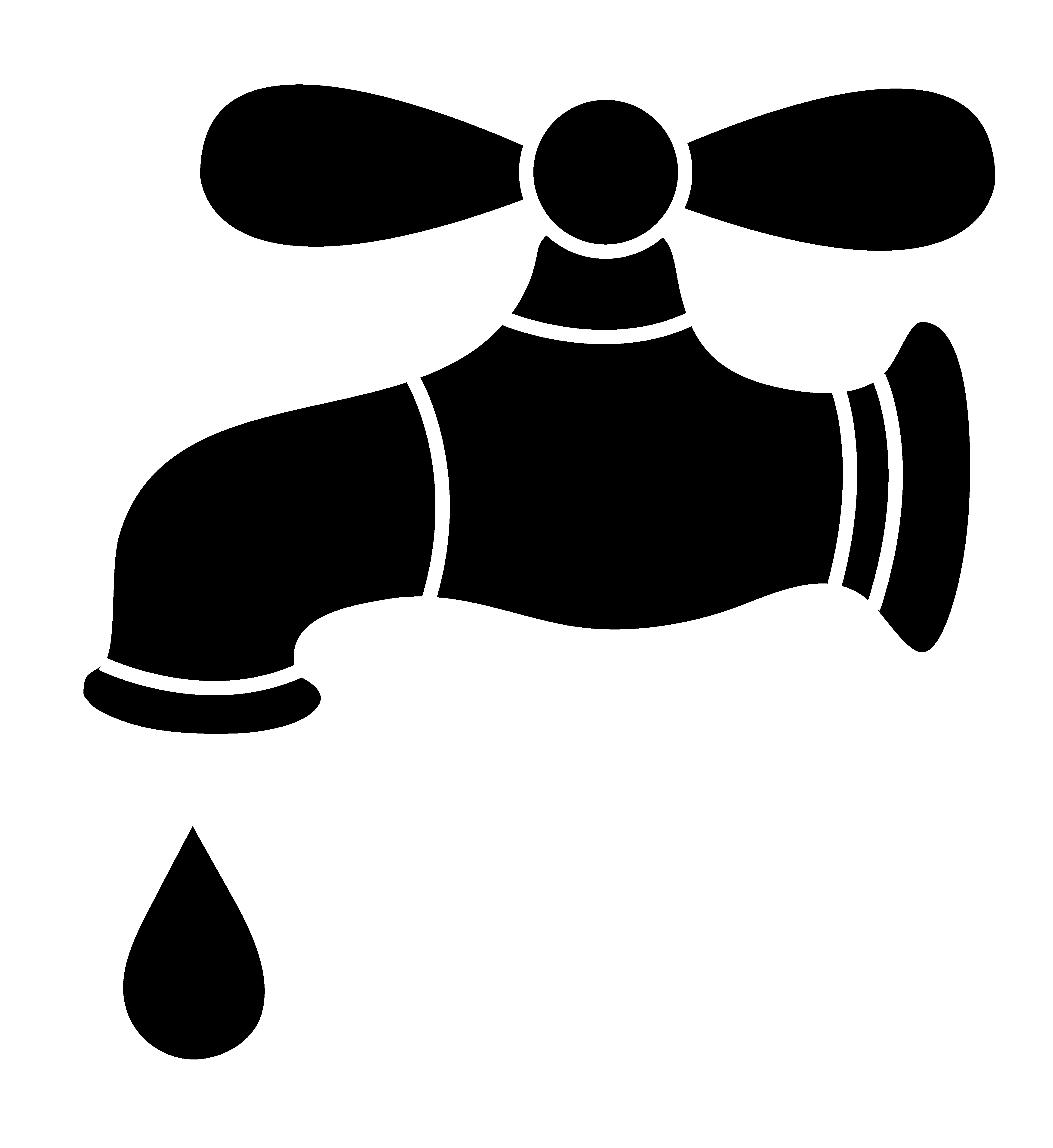 Black and white clipart of water pipe