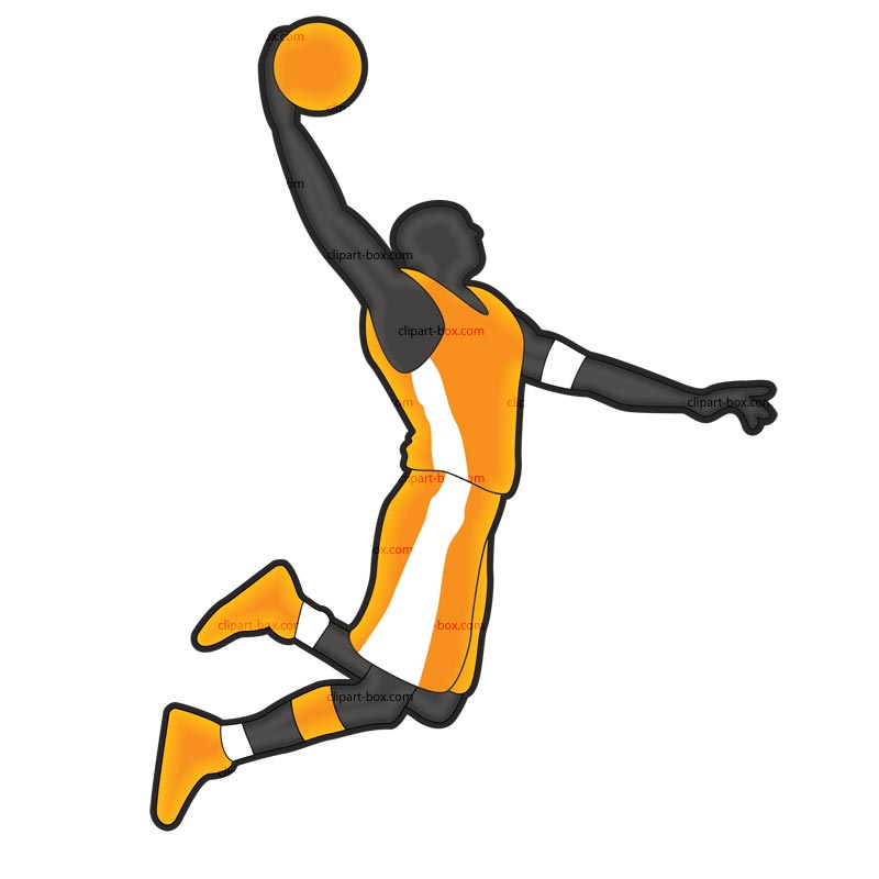 Basketball Players Dunking Clipart