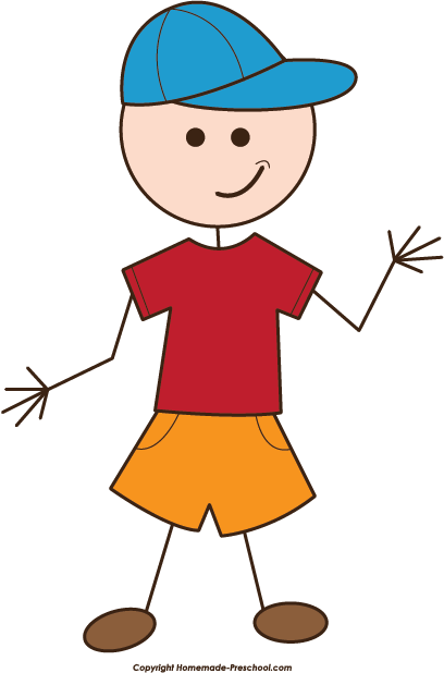 boy with stick clipart