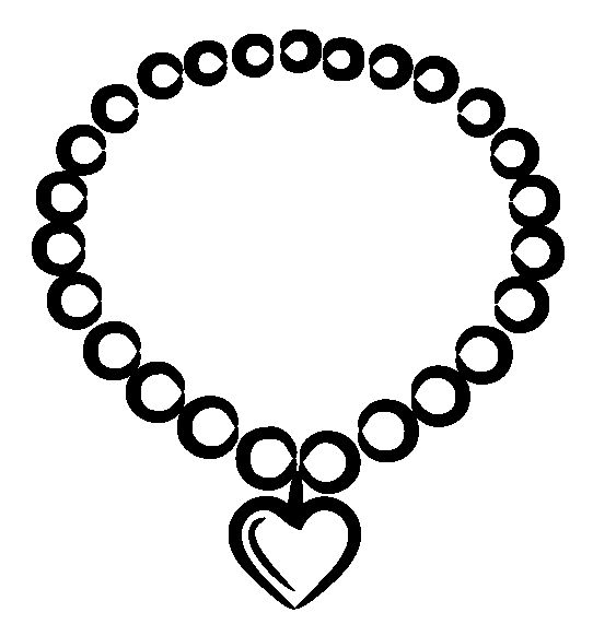 Print this Valentine Heart Necklace Coloring Page, color it and