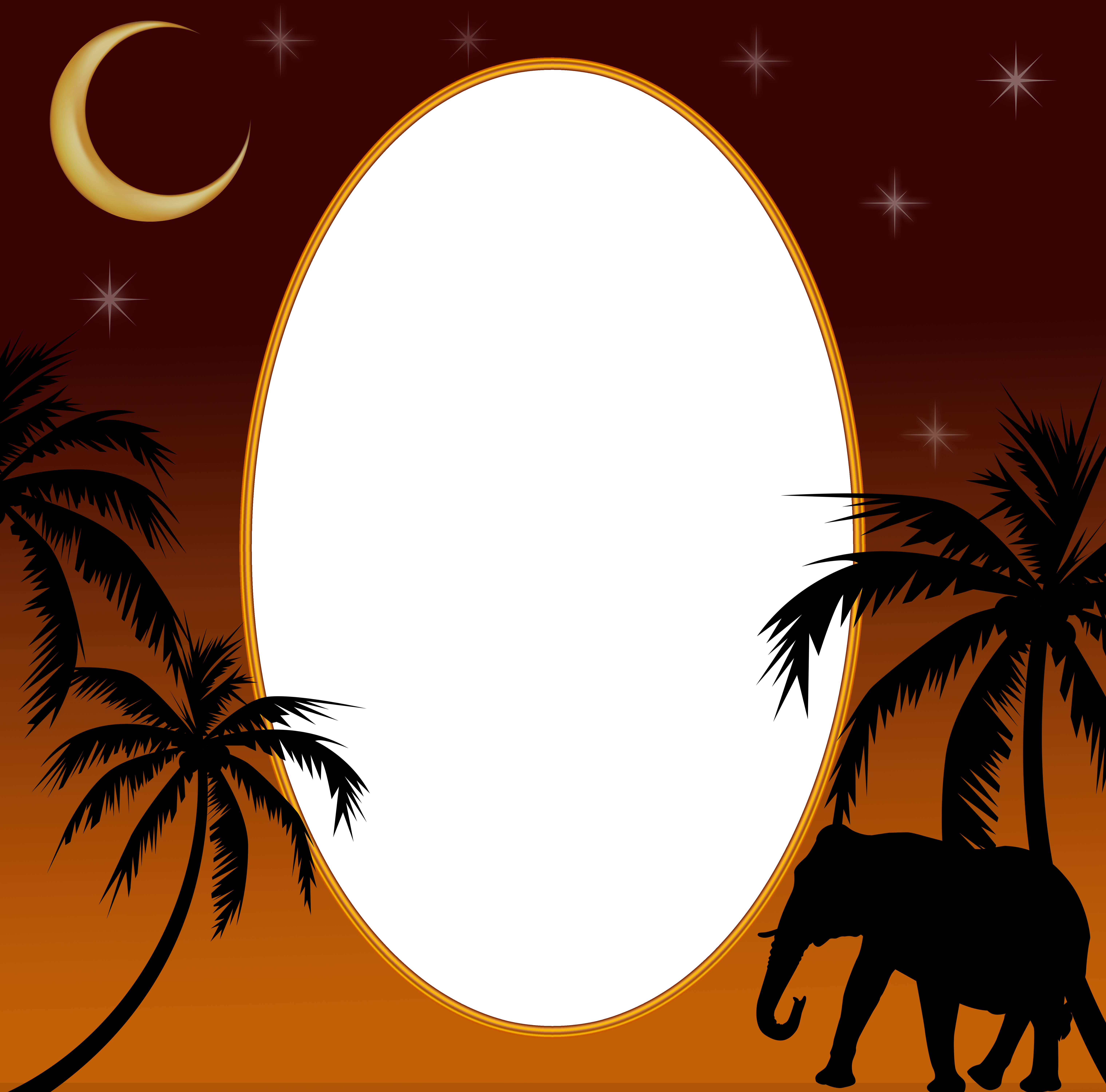 Jungle Night PNG Transparent Frame