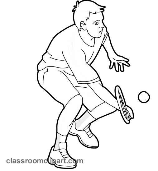Playing Tennis Clipart Black And White