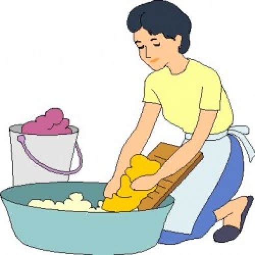mother washing clothes clipart - Clip Art Library
