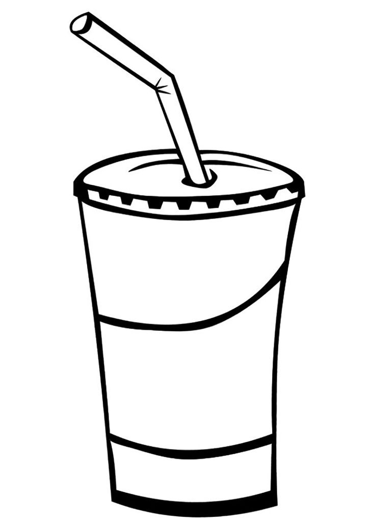 Soda cup clipart black and white