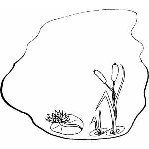 Pond clipart black and white