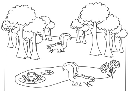 Pond Animals Clipart Black And White