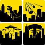 Clip Art Illustration Styled Like Universal Signs Showing Various