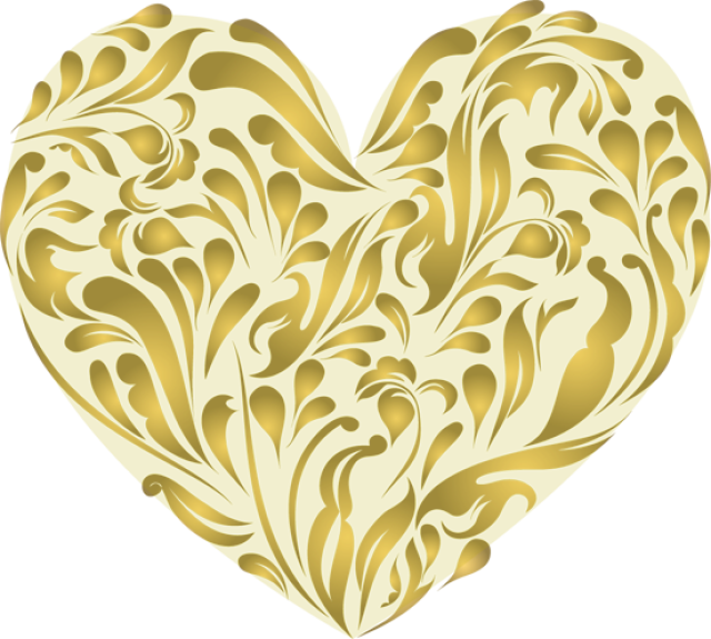Gold heart clipart no background