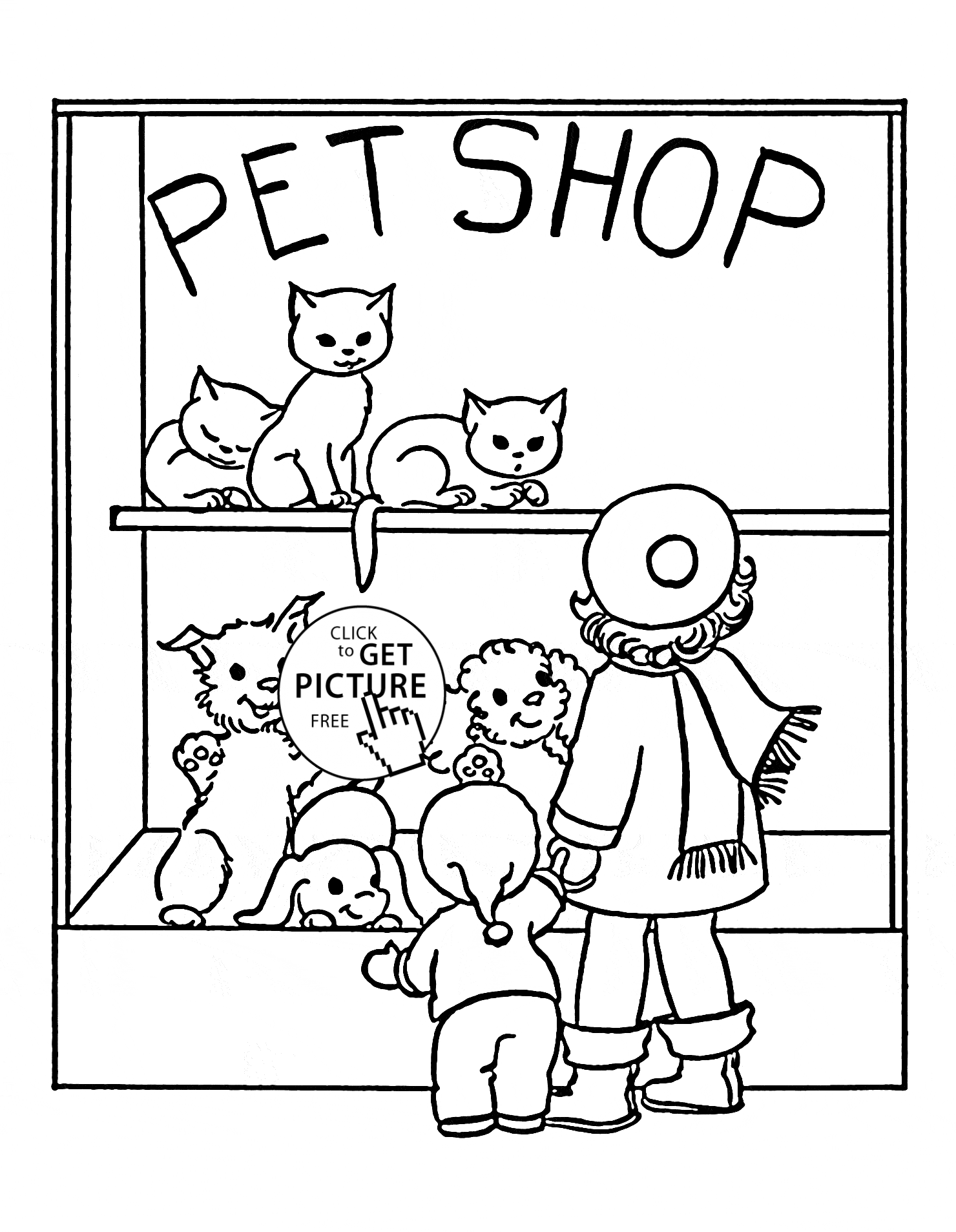 Pet Store Coloring Pages Clip Art Library