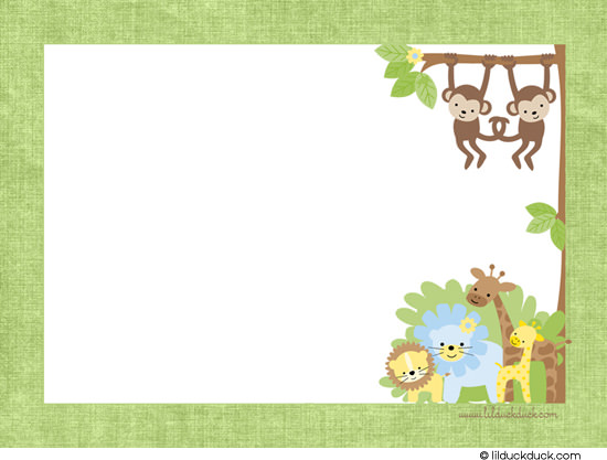 Jungle Baby Shower Border Jungle Baby Shower Border