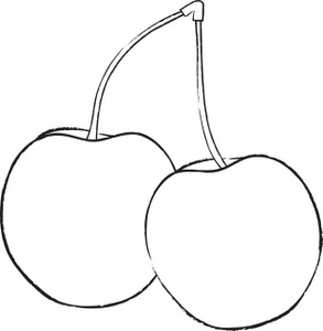 Cherry clipart black and white