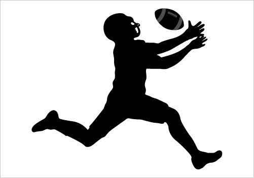 Football quarterback silhouette clipart