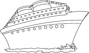 Cruise ship black and white clipart