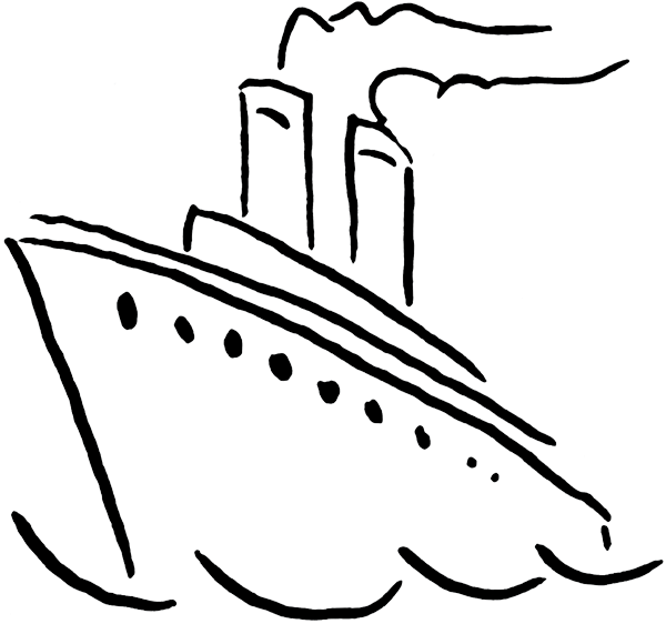 Ship Clip Art Black And White Line Only