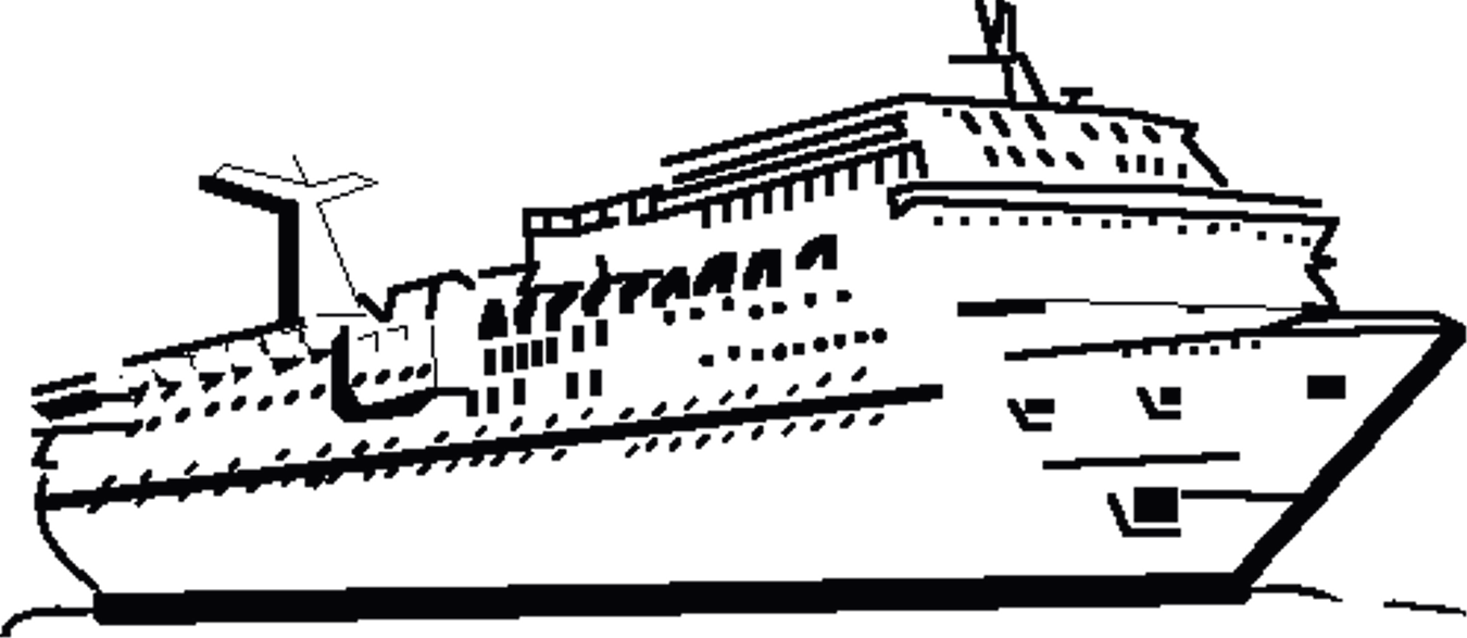 Cruise ship black and white clipart