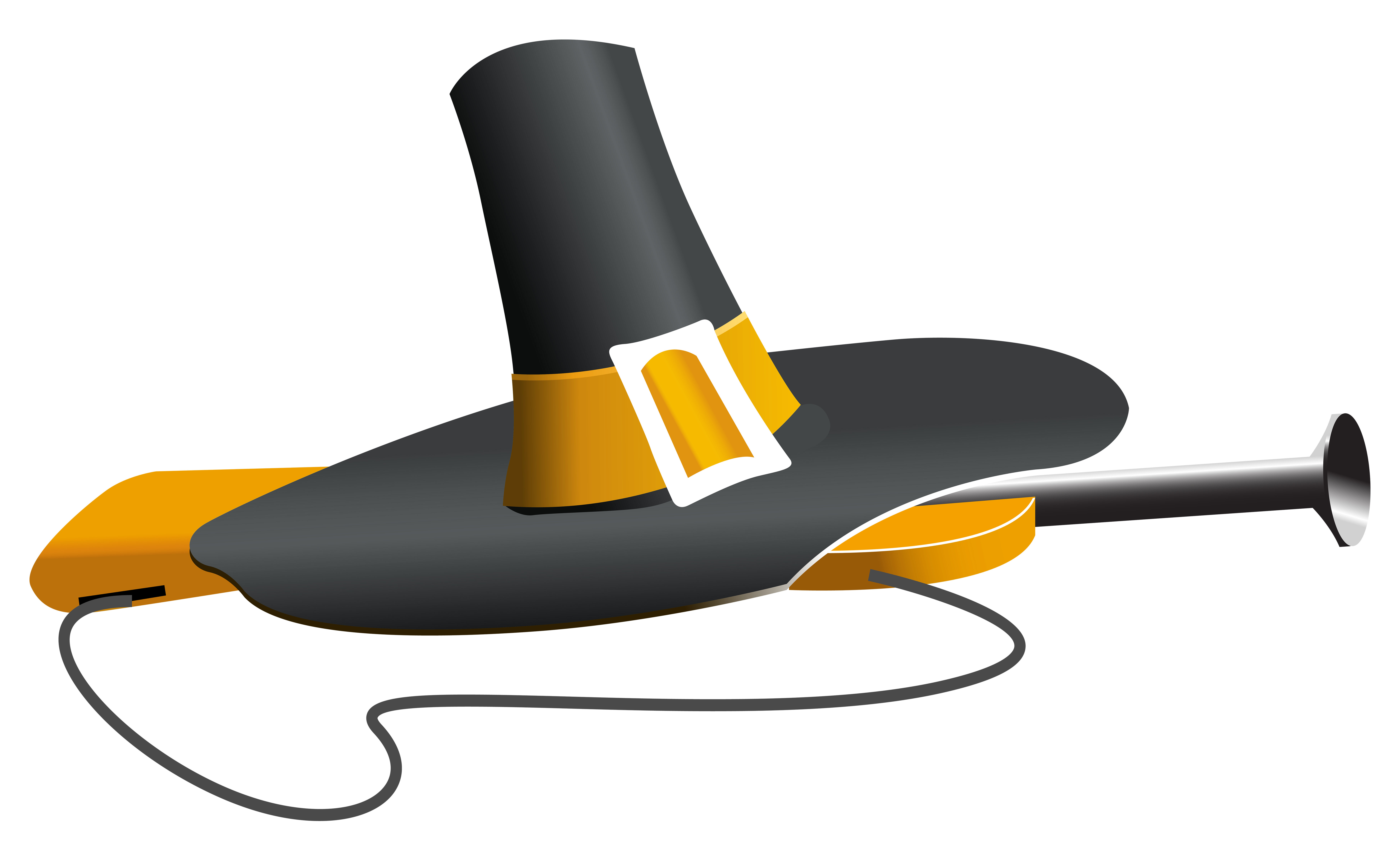 Pilgrim Hat and Musket PNG Clipart Image