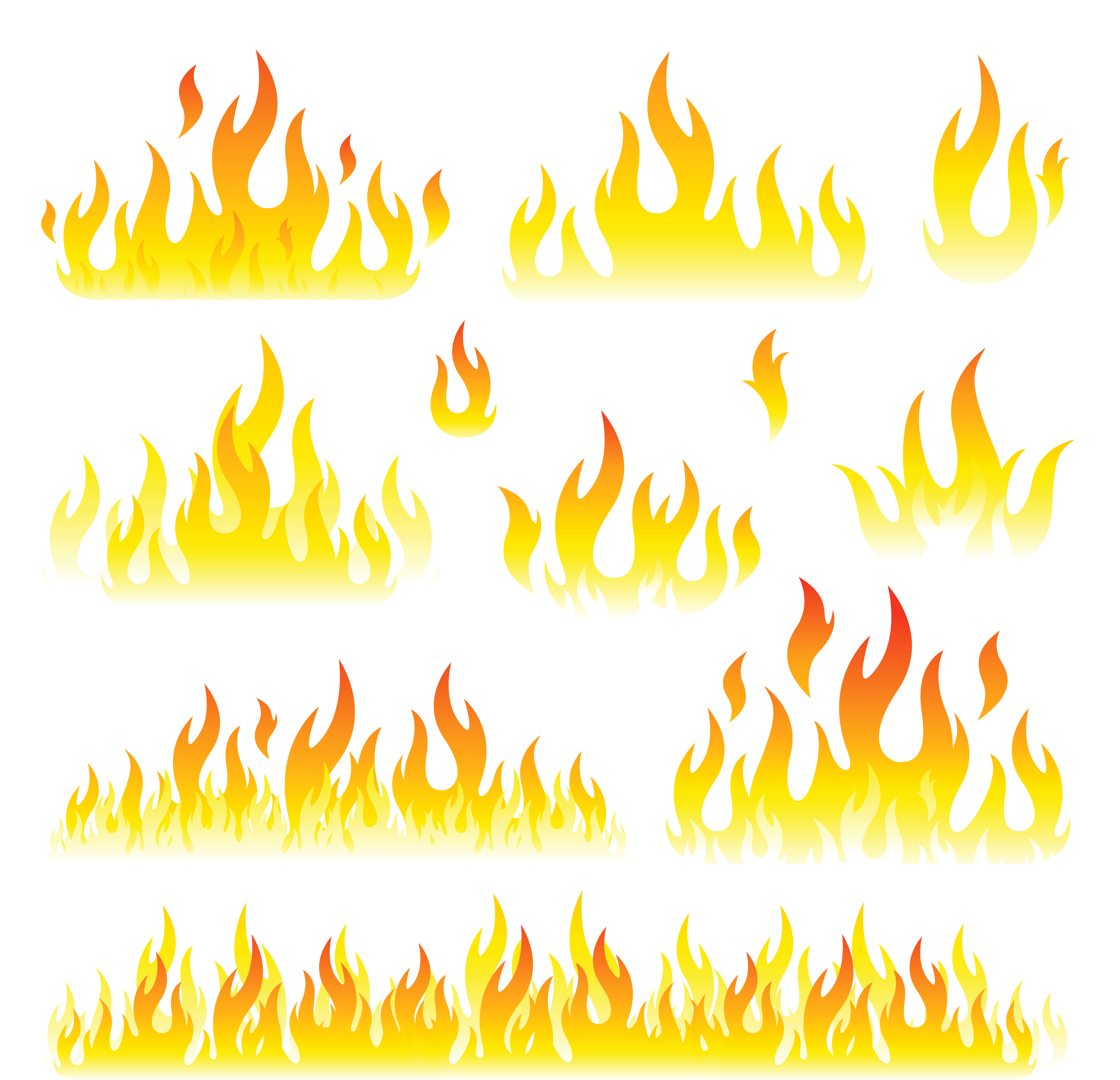 Flames Set PNG Clipart Picture 