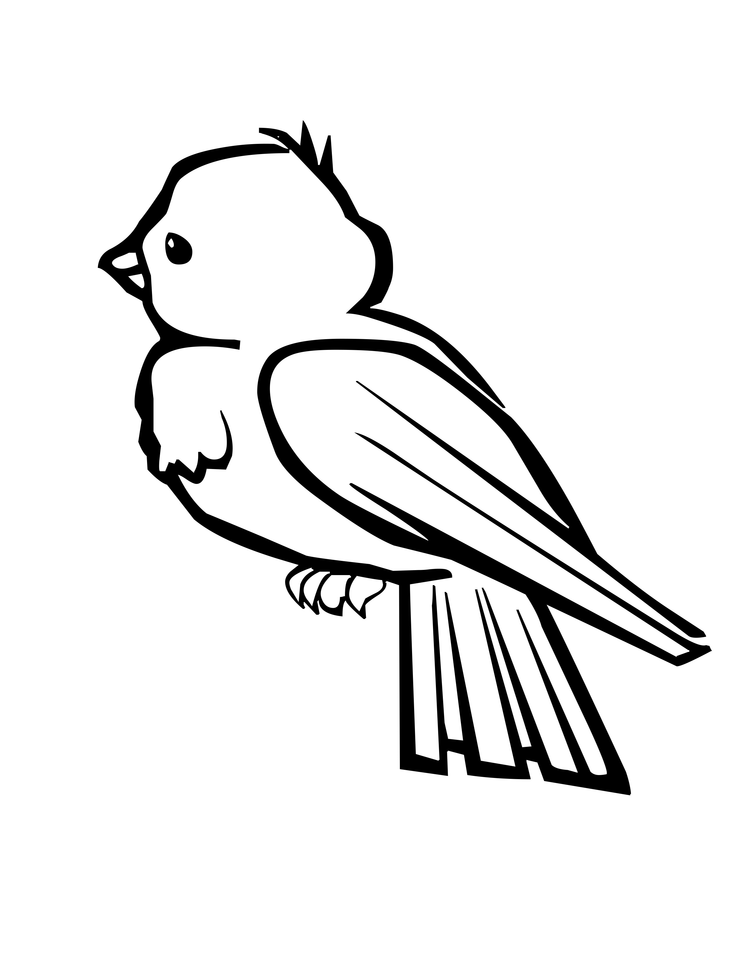 Blue bird clipart black and white