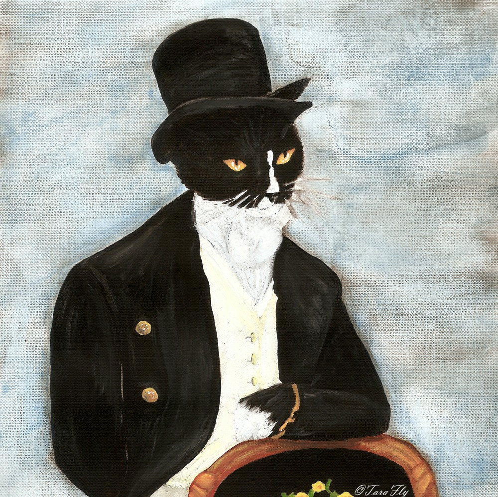 tuxedo cat art - Clip Art Library