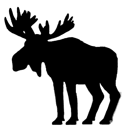 Free Moose Clipart Black and White Image