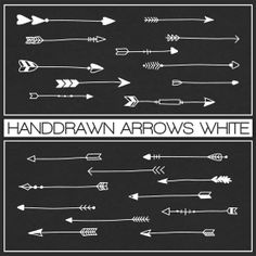 CLIP ART: Cute Arrows // Hand Drawn Doodle // Digital // Feather