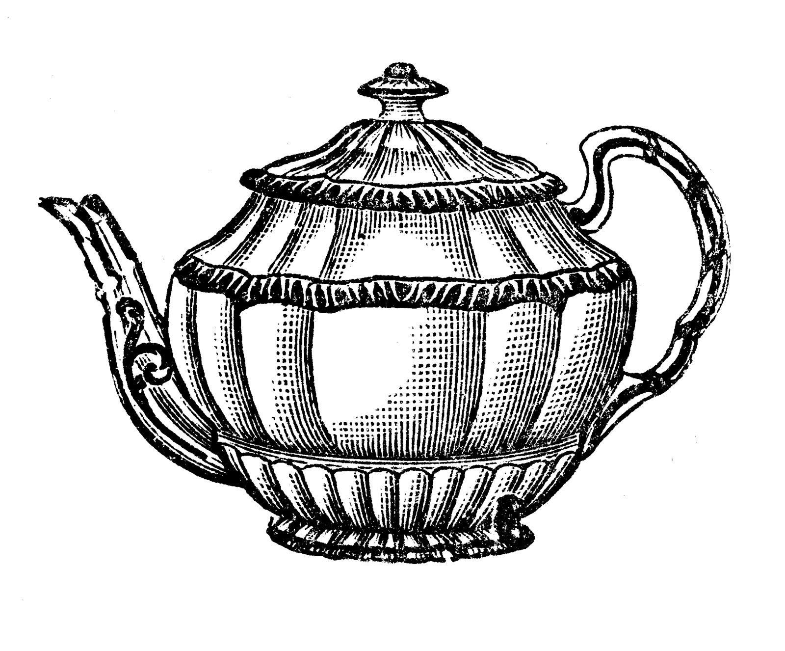Tea Clipart Black And White