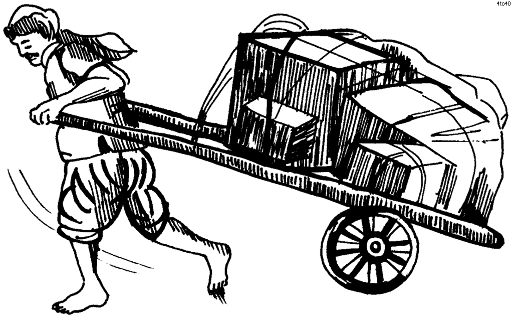 Free coloring pages of handcart