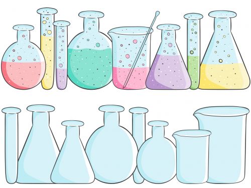 School Clipart – Beakers Empty Full