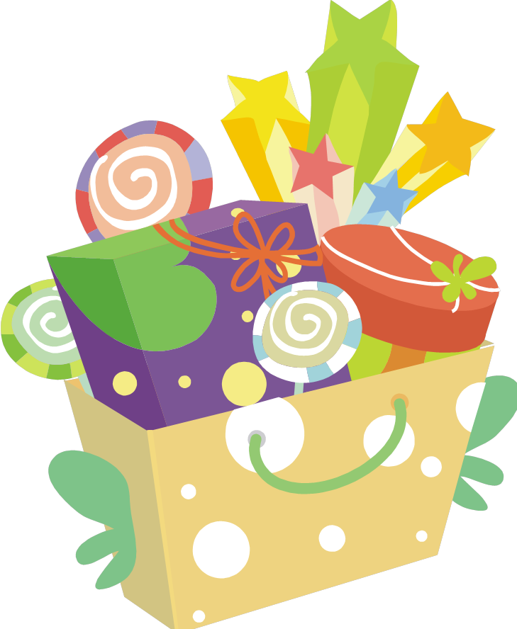 Christmas gift baskets clipart