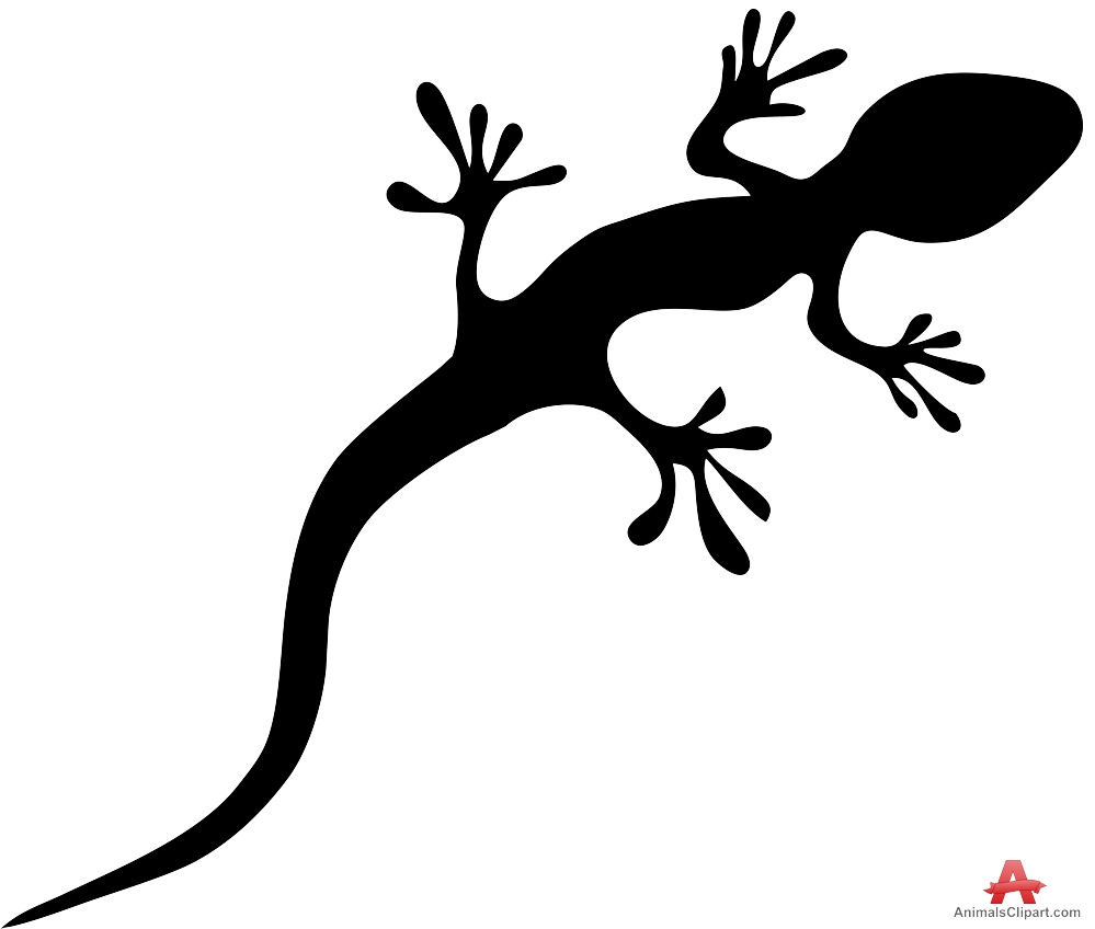 Common Lizard Silhouette Clipart 