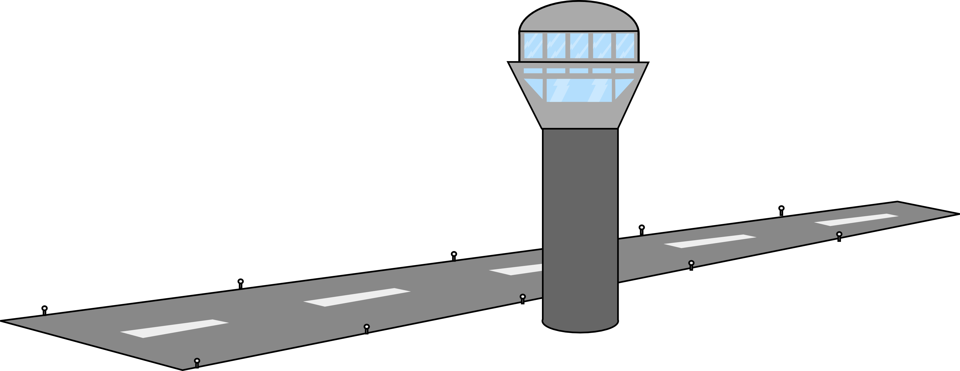 Free Airport Tower  Runway Clip Art