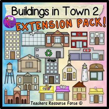 Buildings in town clip art