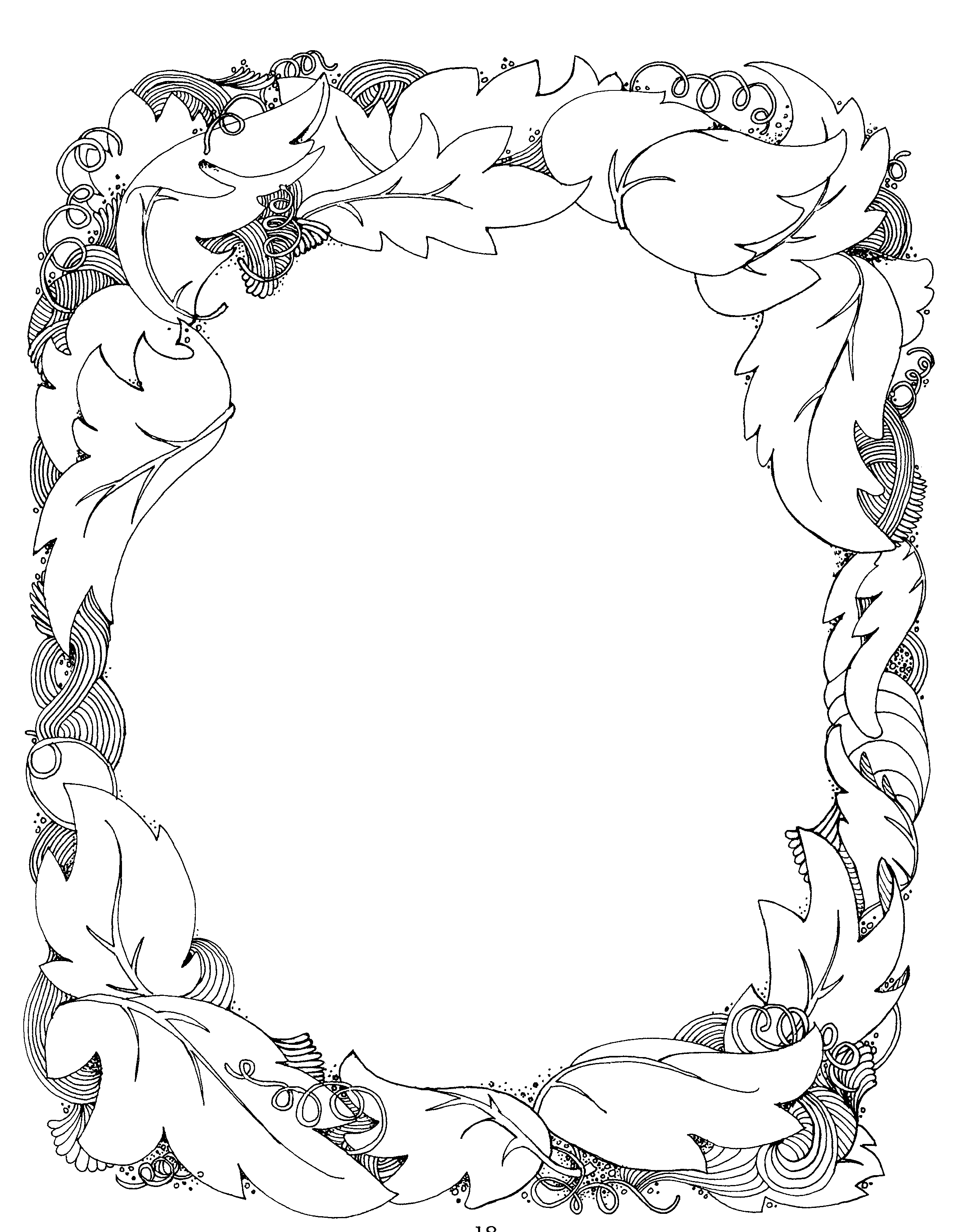 Autumn Borders Black And White Clipart