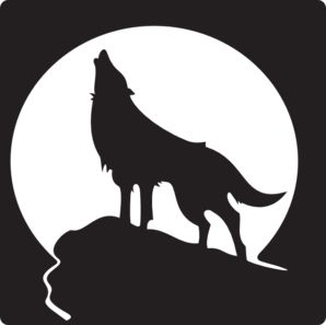 Wolf Howling At The Moon clip art