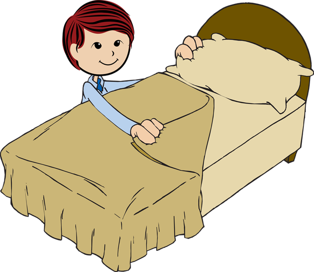 kids make bed clipart